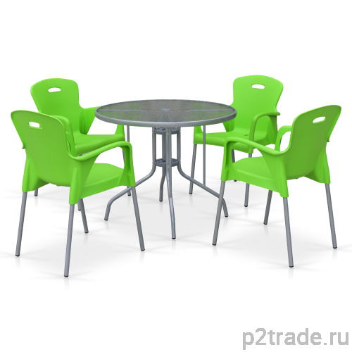 Пластиковые комплекты для кафе Комплект мебели для кафе TD90/XRF065BG-Green (4+1) на торговой интернет-платформе p2trade.ru фото Комплект мебели для кафе TD90/XRF065BG-Green (4+1) на торговой интернет-платформе p2trade.ru