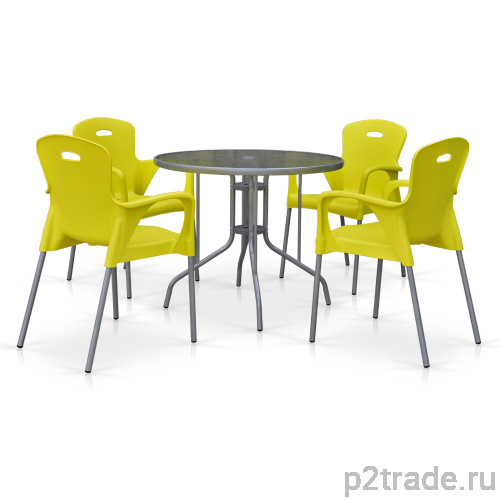 Пластиковые комплекты для кафе Комплект мебели для кафе TD90/XRF065BY-Yellow (4+1) на торговой интернет-платформе p2trade.ru фото Комплект мебели для кафе TD90/XRF065BY-Yellow (4+1) на торговой интернет-платформе p2trade.ru