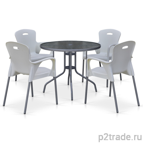 Пластиковые комплекты для кафе Комплект мебели для кафе TD90/XRF065BW-White (4+1) на торговой интернет-платформе p2trade.ru фото Комплект мебели для кафе TD90/XRF065BW-White (4+1) на торговой интернет-платформе p2trade.ru